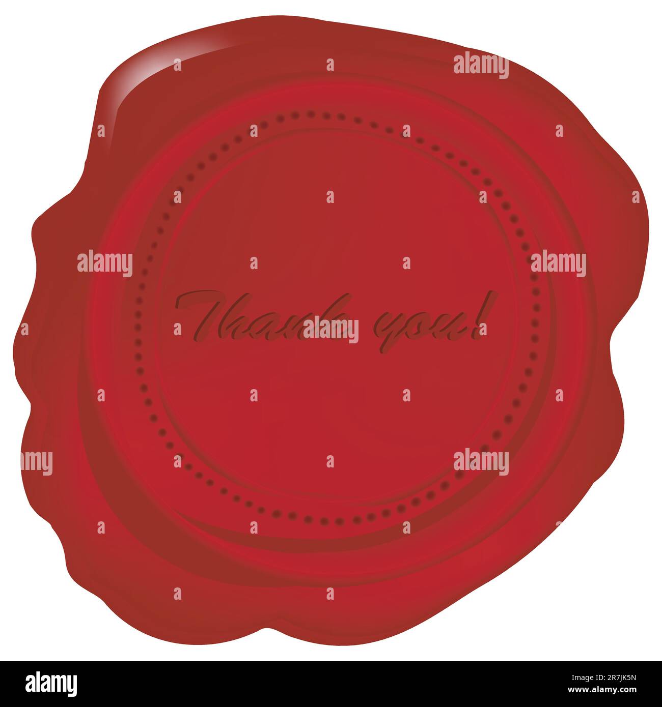 Sigillo a cera rossa con ringraziamento Illustrazione Vettoriale
