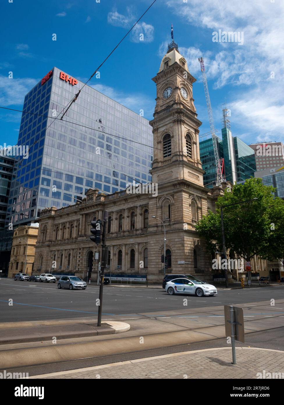 Vista dell'ufficio postale generale all'angolo tra King William Street e Franklin Street ad Adelaide, Australia. Foto Stock