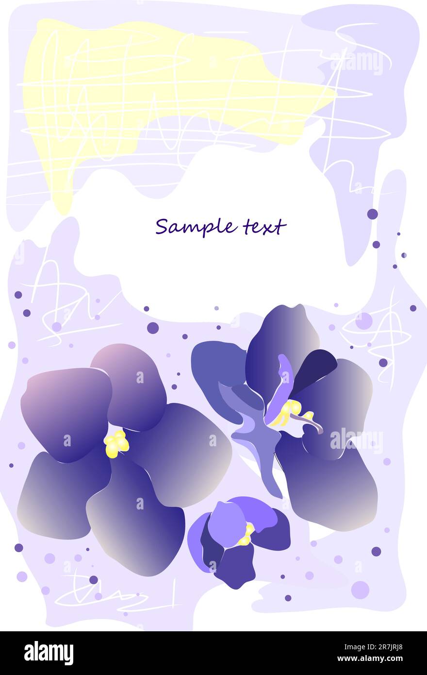 bellissimo acquerello viola viola su sfondo bianco Illustrazione Vettoriale