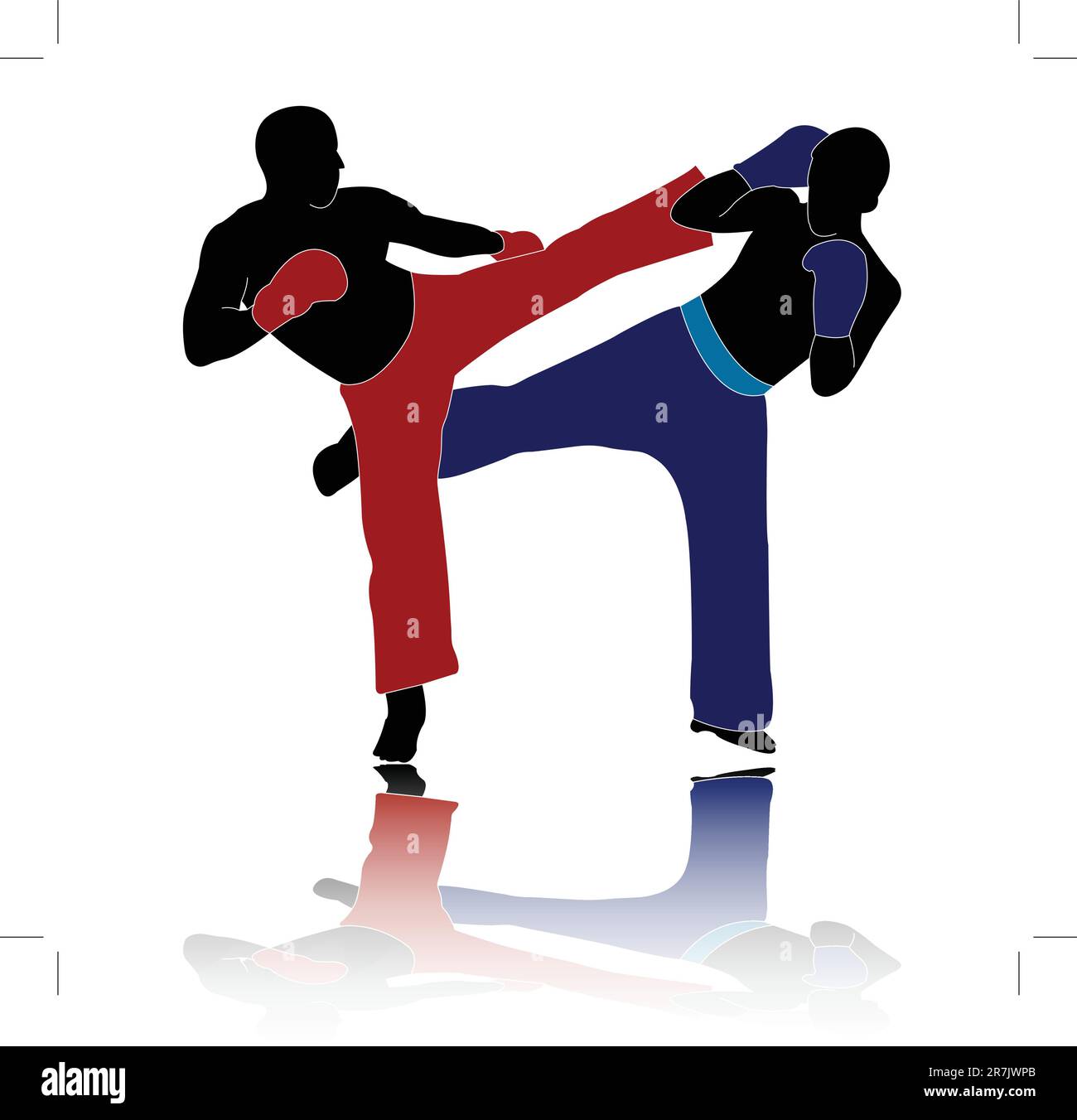 illustrazione kick boxer - vettore Illustrazione Vettoriale