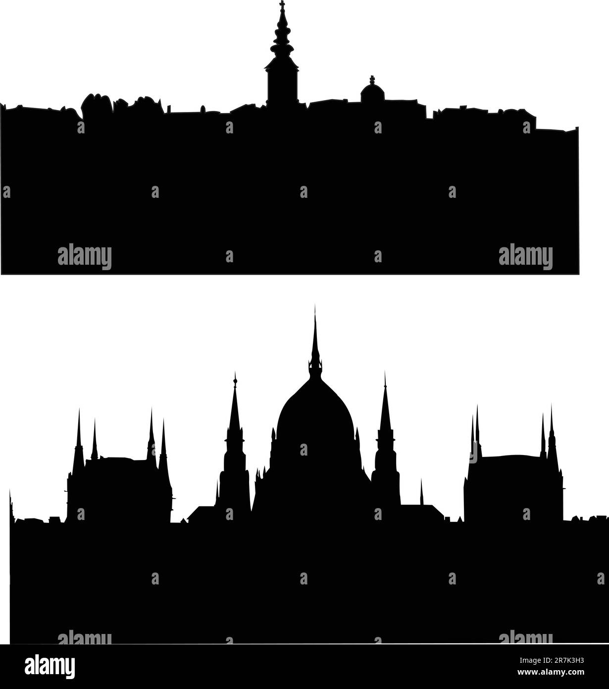 collezione panoramica della città - vector Illustrazione Vettoriale