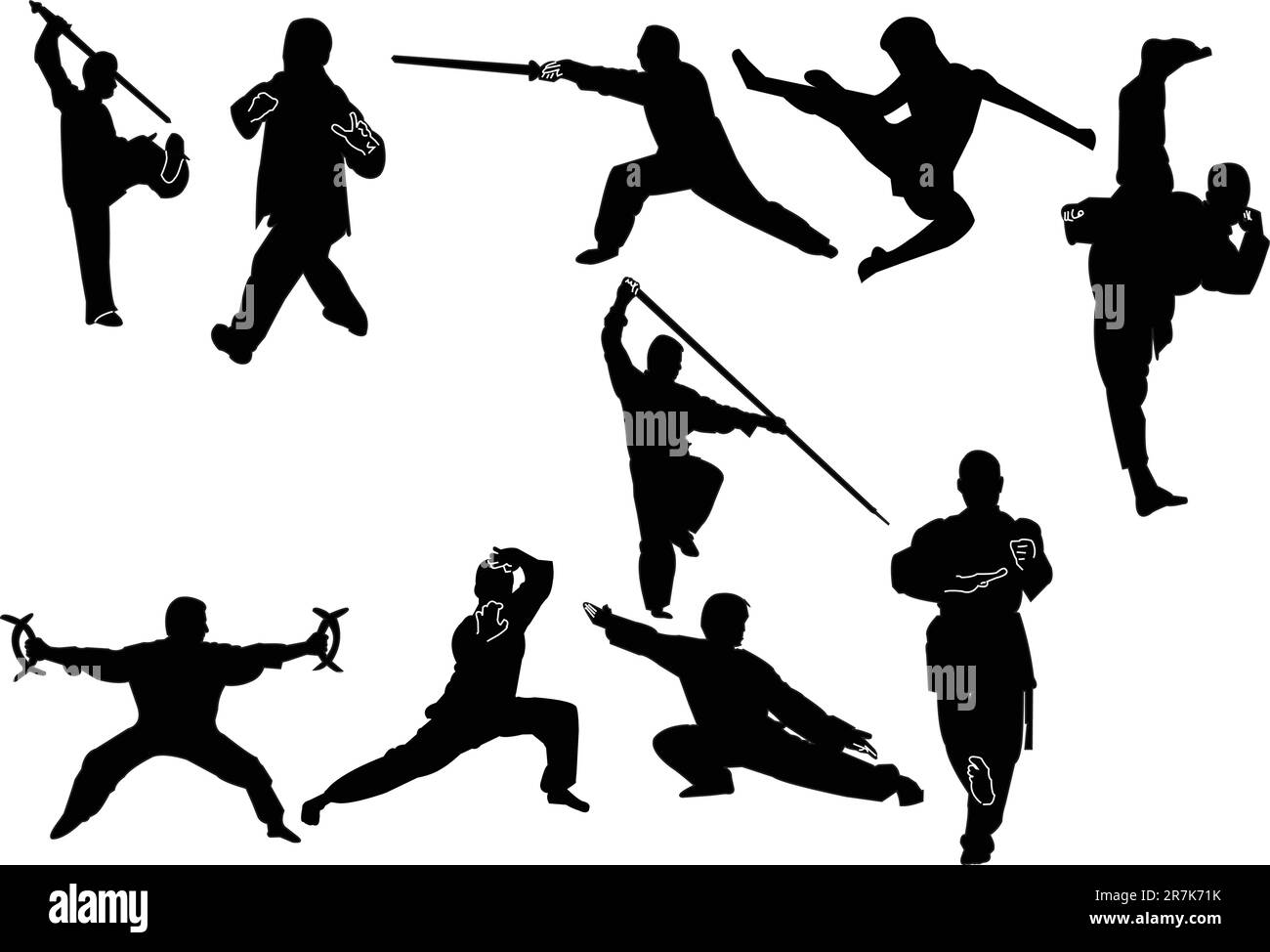 raccolta kungfu - vettore Illustrazione Vettoriale