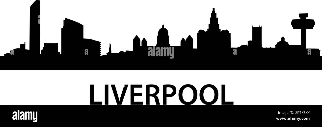 Illustrazione dettagliata di Liverpool, Gran Bretagna Illustrazione Vettoriale
