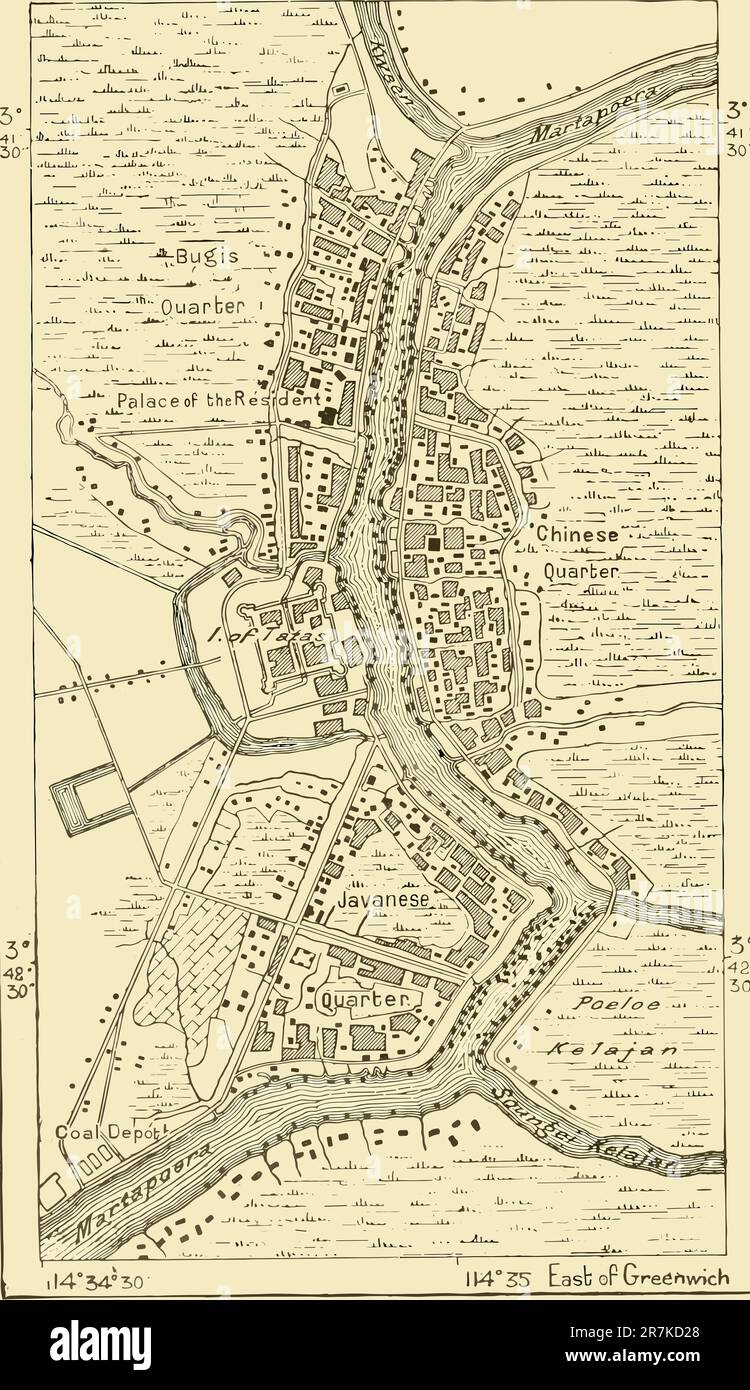 Mappa cartografica illustrativa Foto Stock