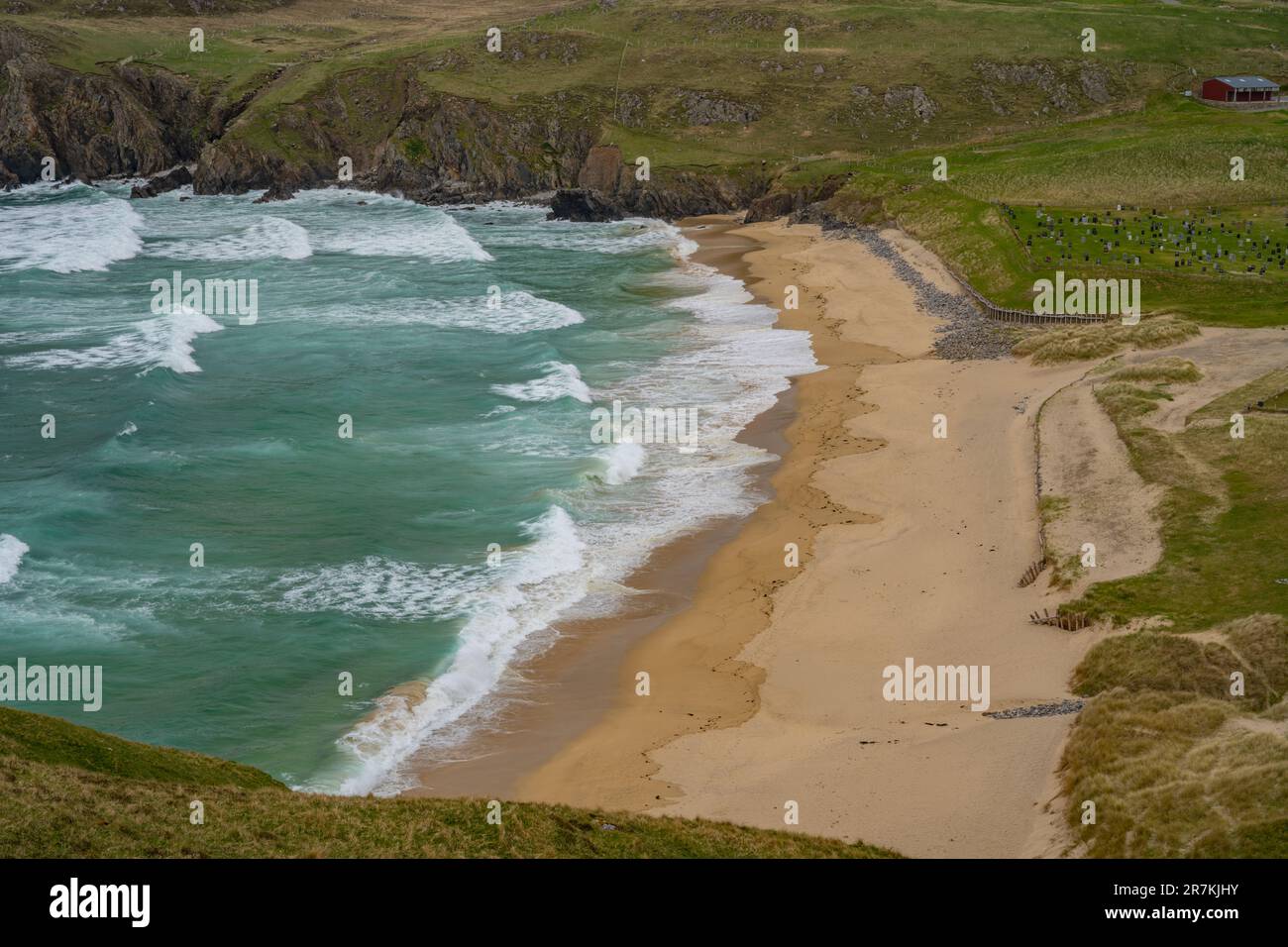 La spiaggia di Dalmore, Dhail Mor, a Lewis, Western Isles of Scotland, Foto Stock