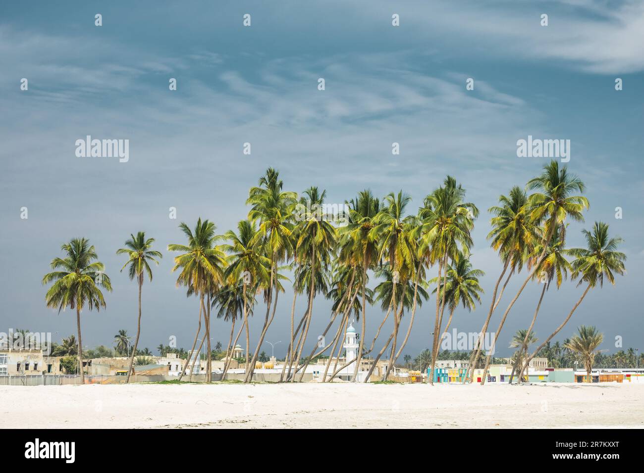 Spiaggia di al Haffa a Salalah, governatorato di Dhofar, Oman. Foto Stock
