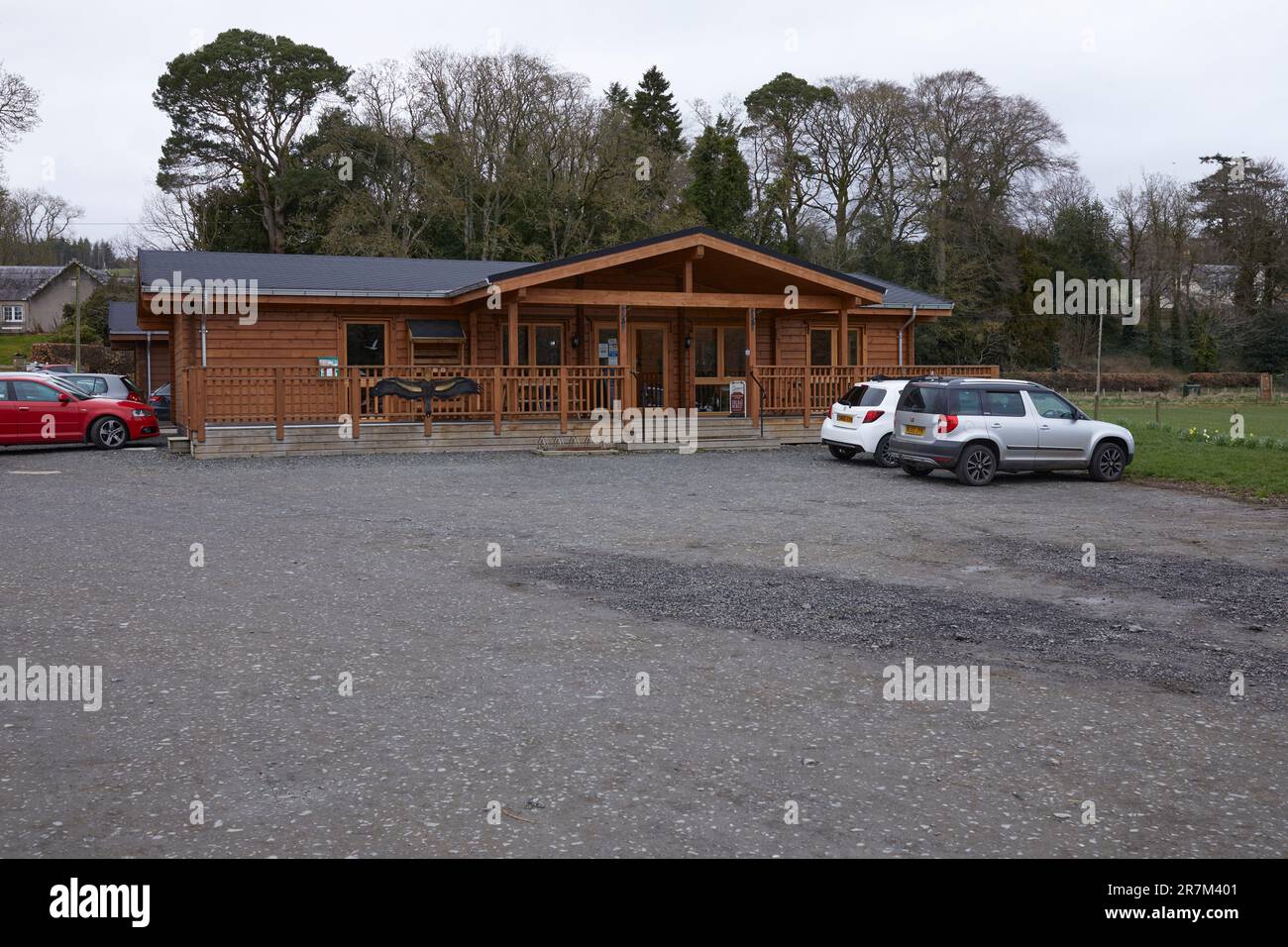 Il Waterwheel Cafe sulla Philiphaugh Estate, Selkirk Foto Stock