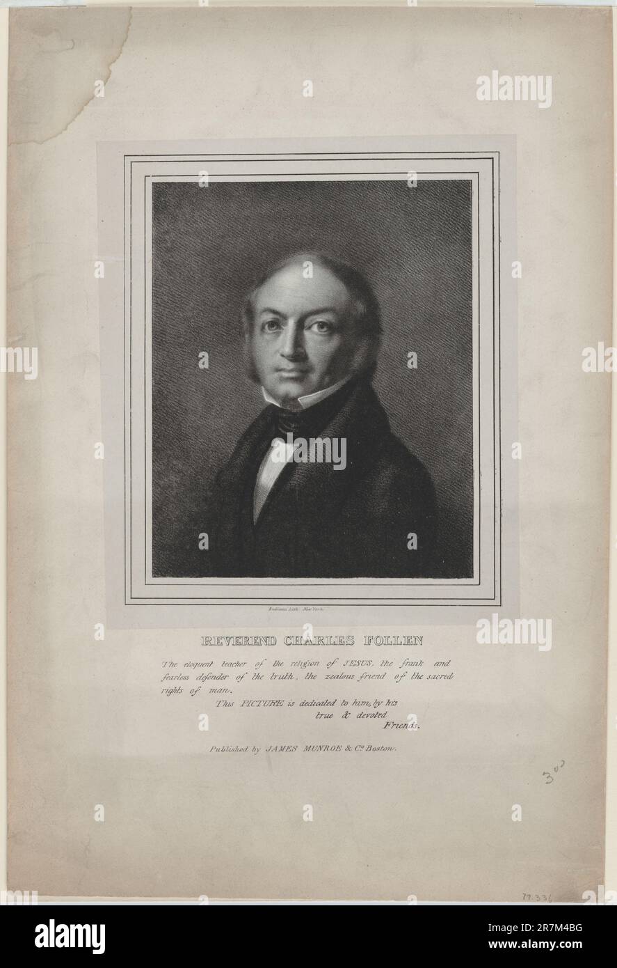 Carlo Teodoro Christian Follen 1840 Foto Stock