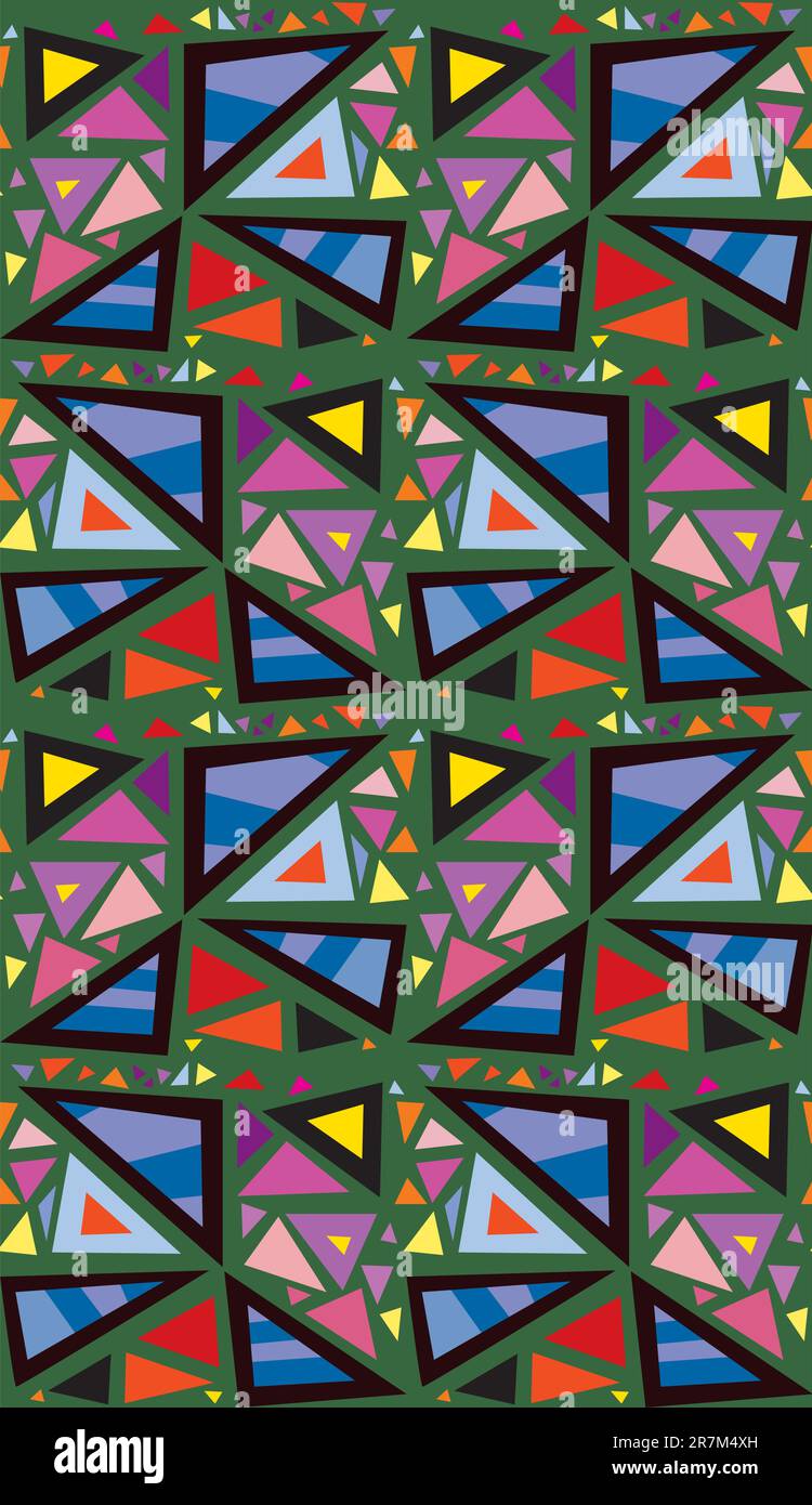 I triangoli colorati sparsi nel seamless pattern di sfondo Illustrazione Vettoriale