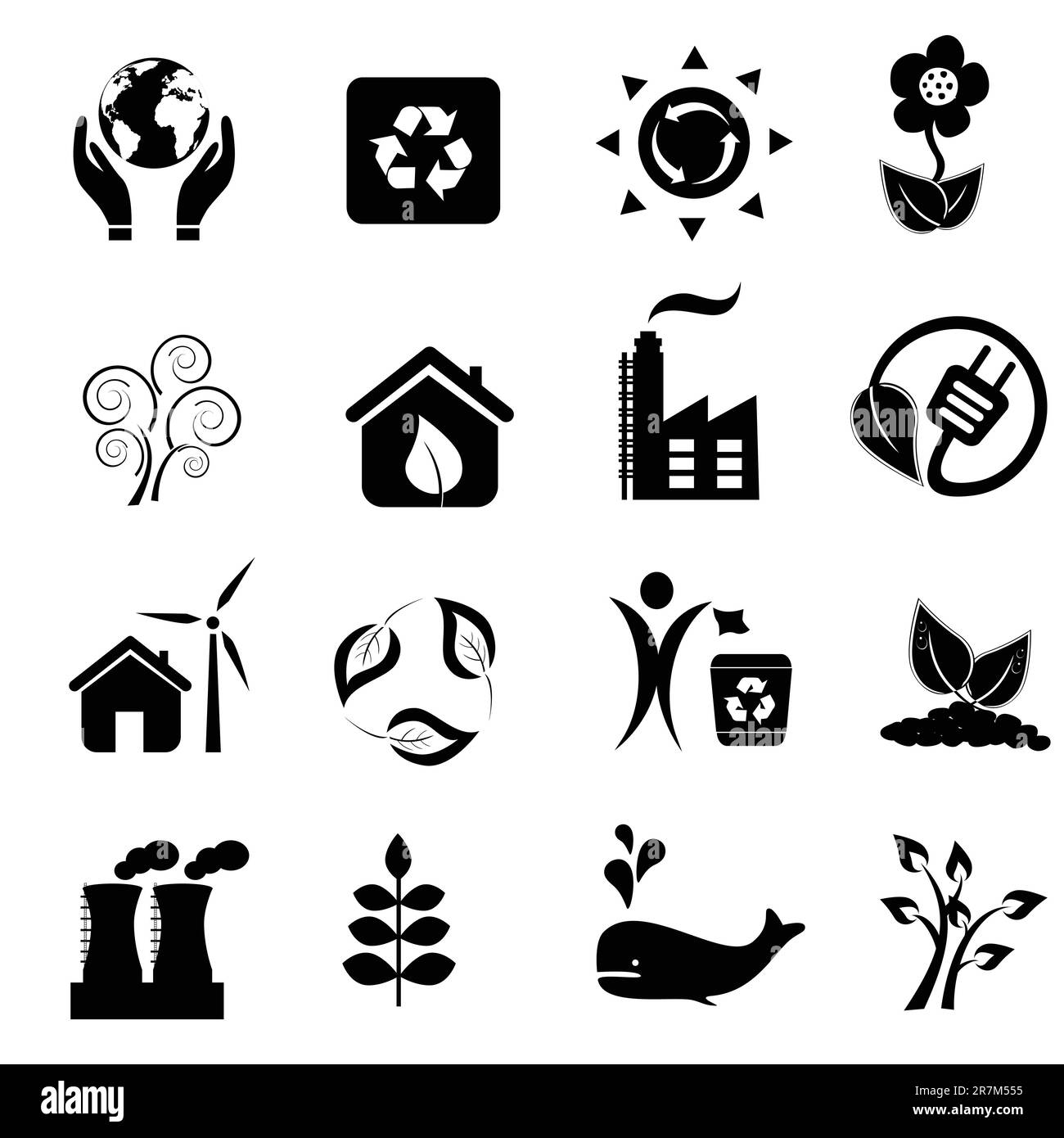 Set di icone Eco e ambiente Illustrazione Vettoriale