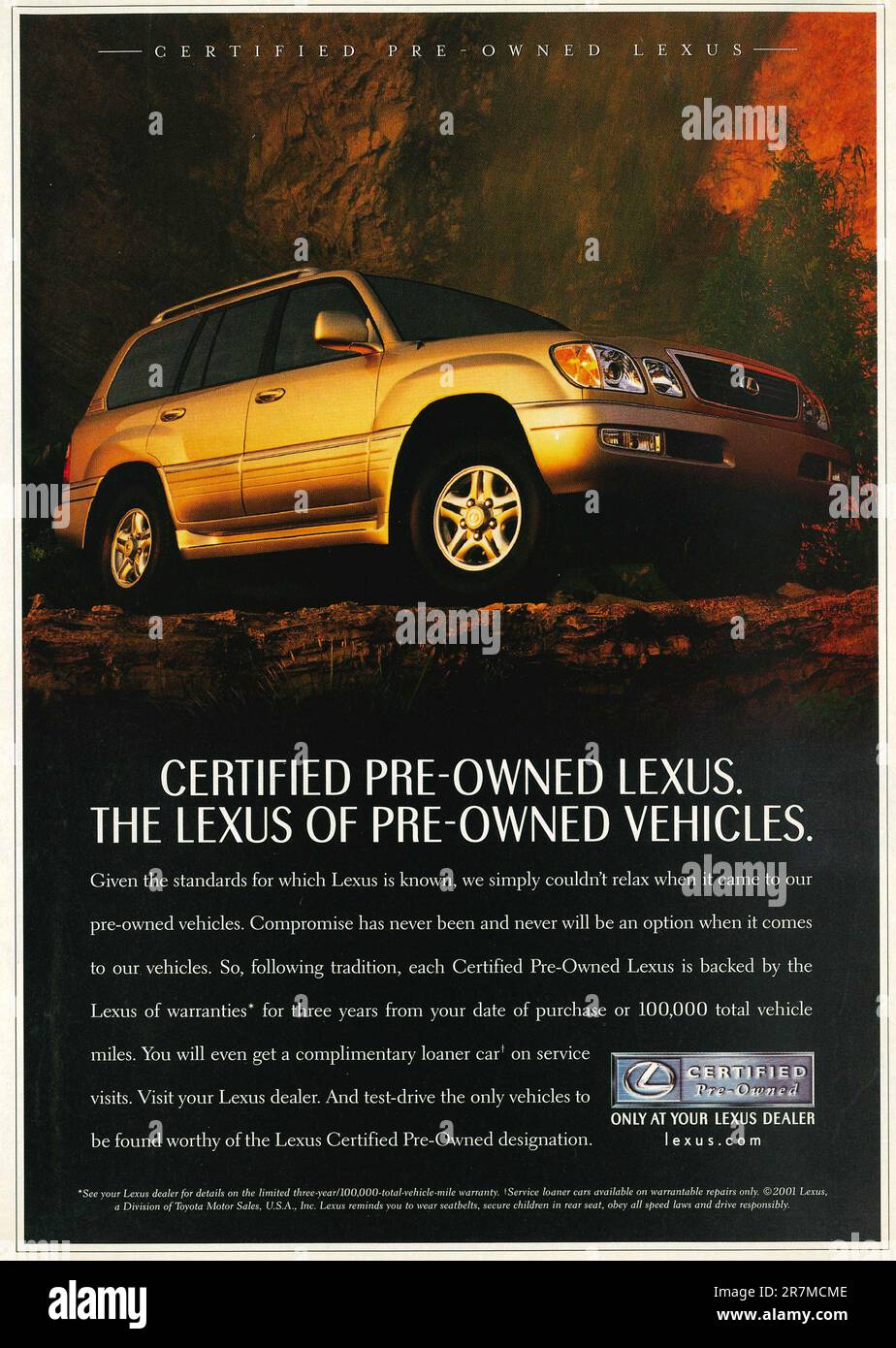 Annuncio Lexus usato certificato in una rivista 2002 Foto Stock