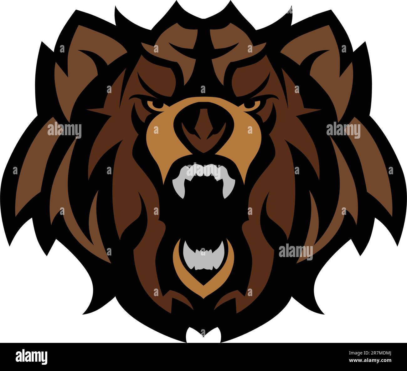 Immagine di una mascotte grafica della testa di un orso nero Illustrazione Vettoriale
