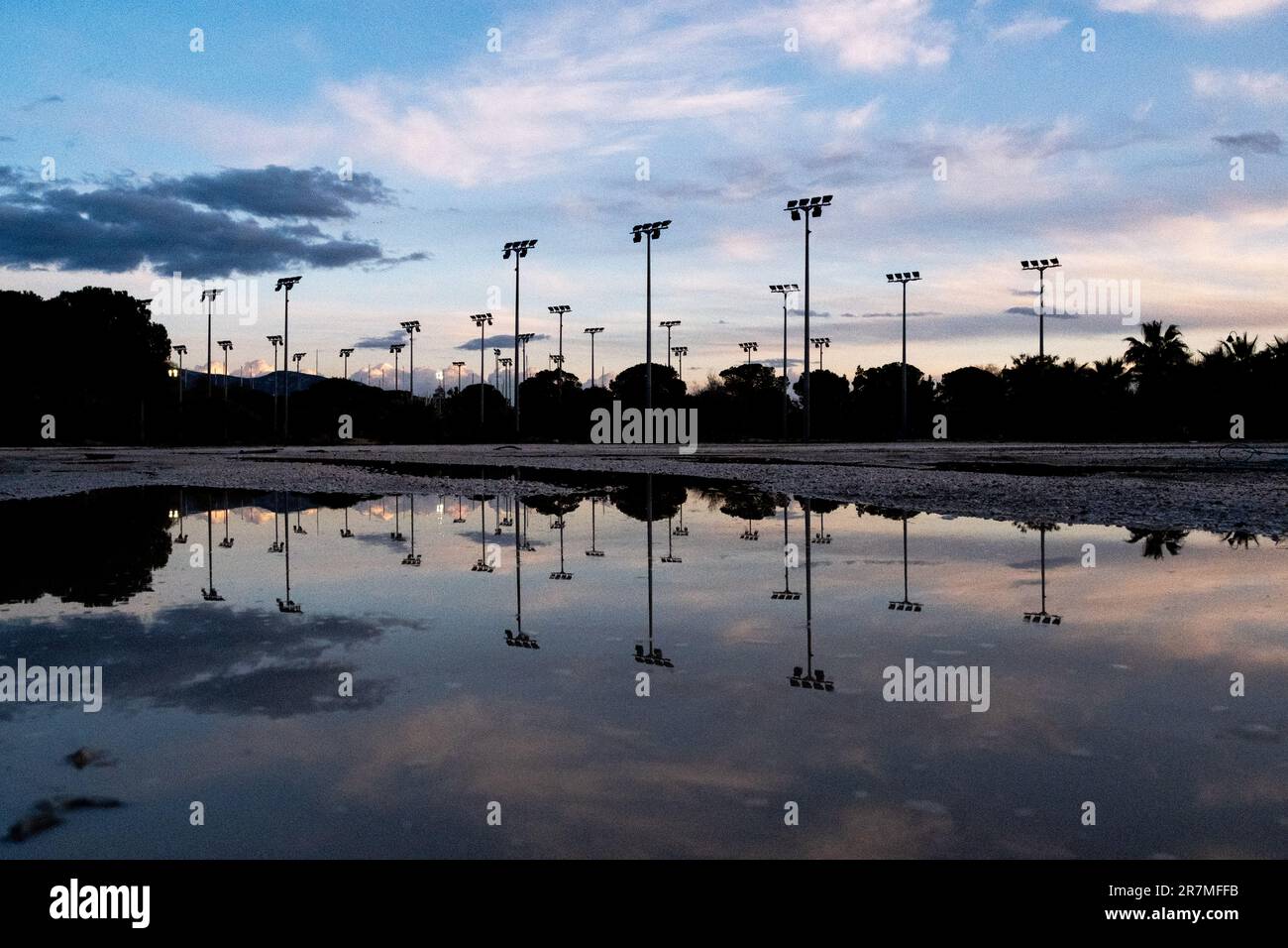 Grecia, Atene, 2023-01-27. Il Pireo era il sito del complesso olimpico nella zona costiera di Faliro, che comprendeva il padiglione sportivo e la spiaggia Foto Stock