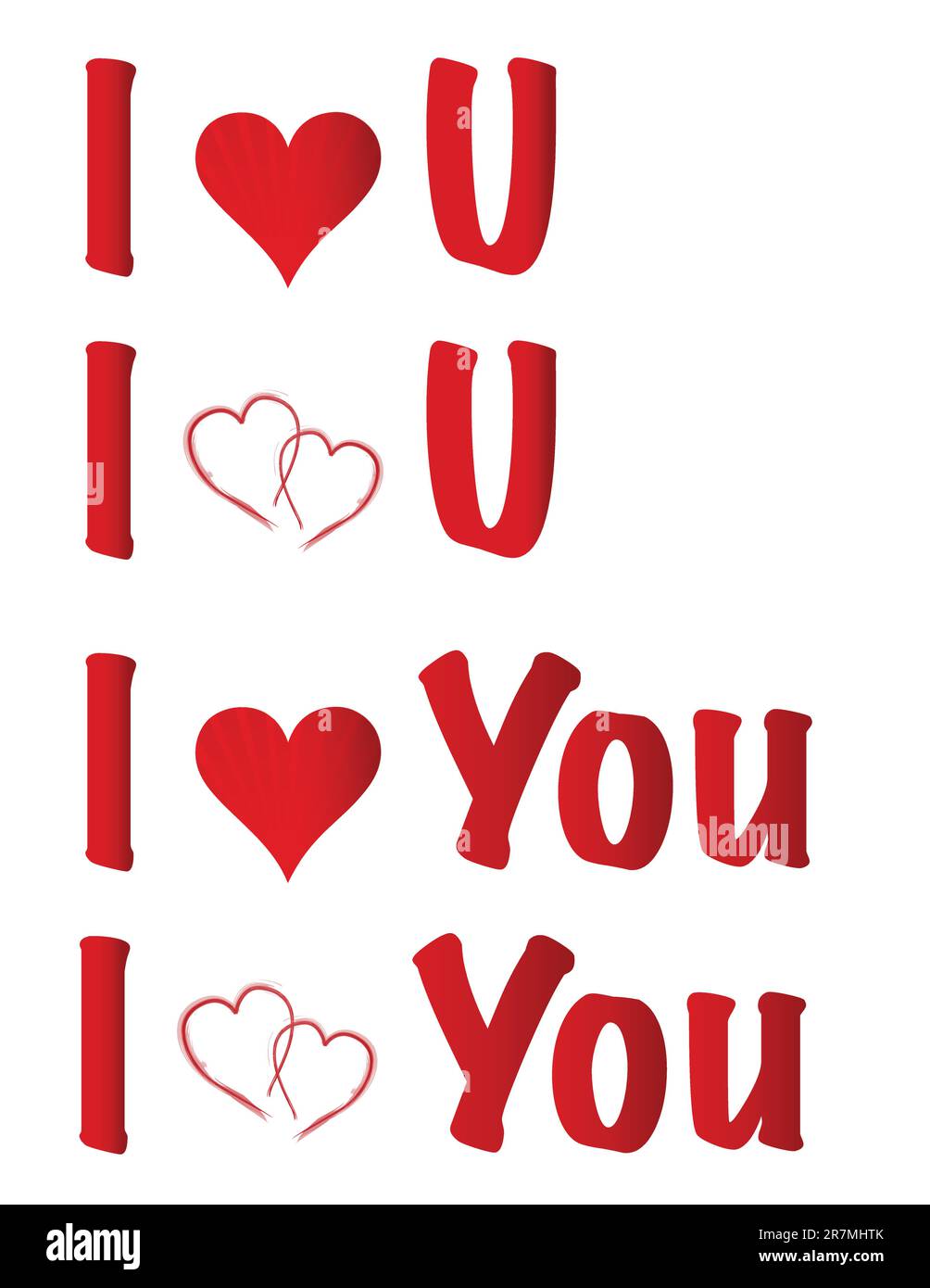 Quattro diverse illustrazioni per i Love You Signs, isolate su uno sfondo bianco Illustrazione Vettoriale Quattro diverse illustrazioni per i Love You Signs, isolate su uno sfondo bianco Illustrazione Vettoriale