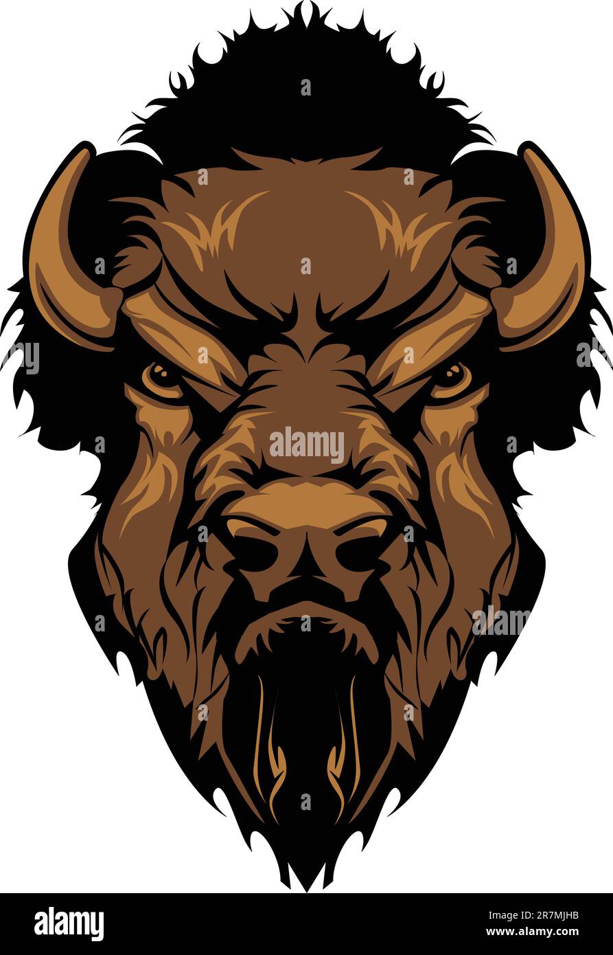 Immagine grafica di una testa di bisonte di bufalo Illustrazione Vettoriale