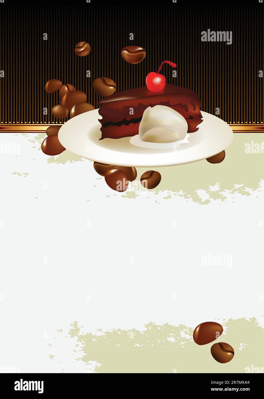 cornice con torta, questa illustrazione può essere utile come lavoro di progettazione Illustrazione Vettoriale