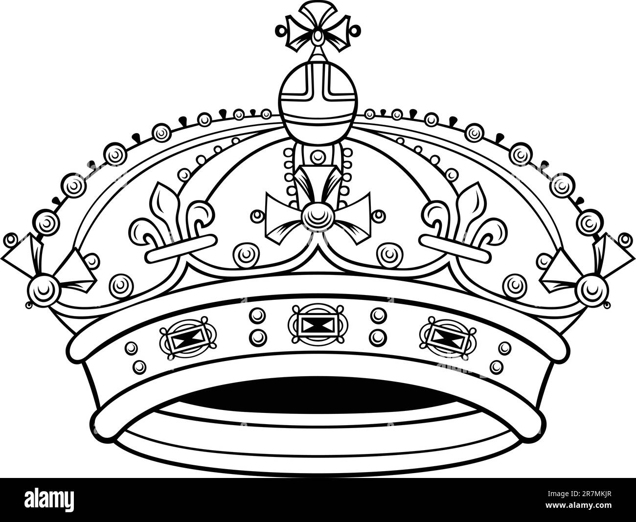 Crown isolato su bianco Illustrazione Vettoriale