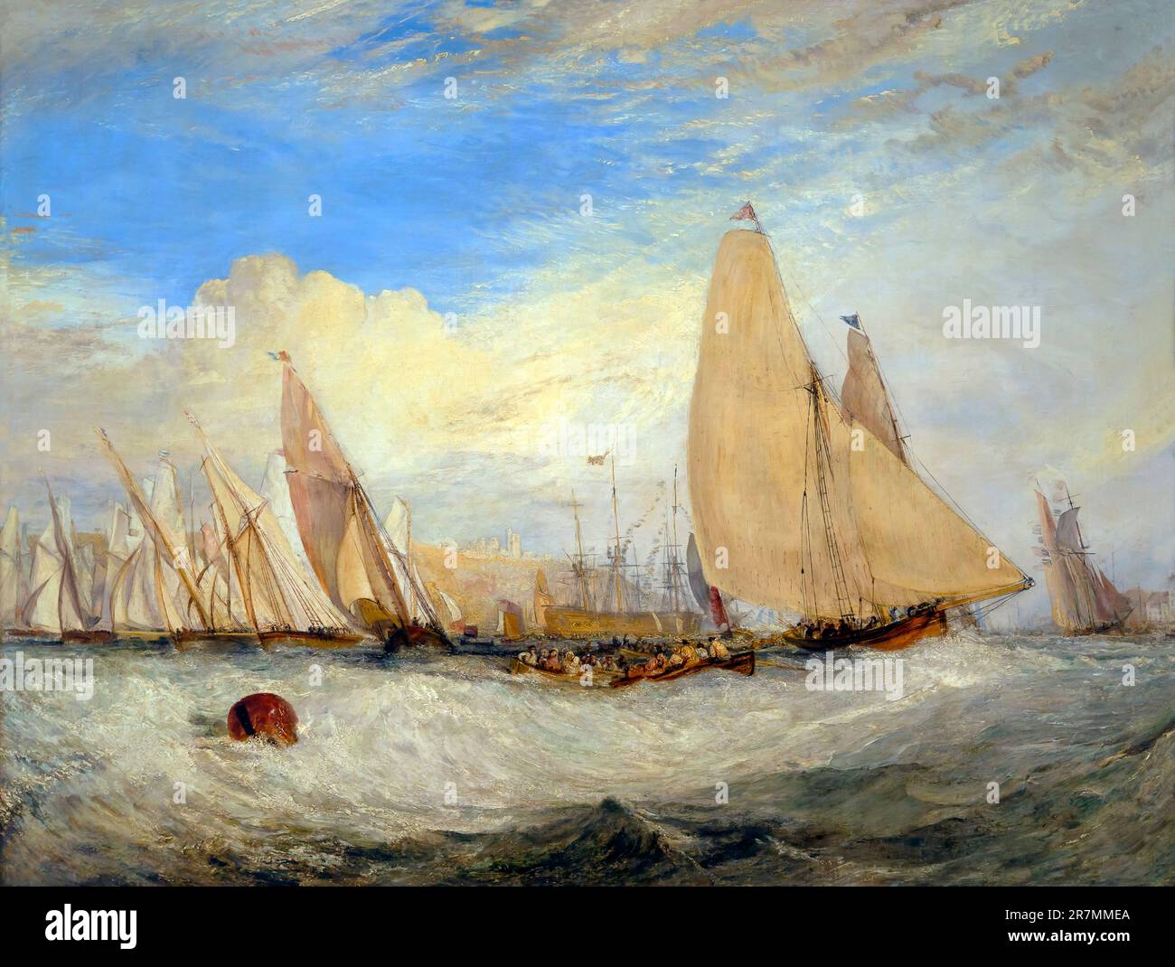 East Cowes Castle, la sede di J. Nash, Esq., la regata battendo a Windward, JMW Turner, 1828, Indianapolis Museum of Art di Indianapolis, Indiana, Stati Uniti Foto Stock