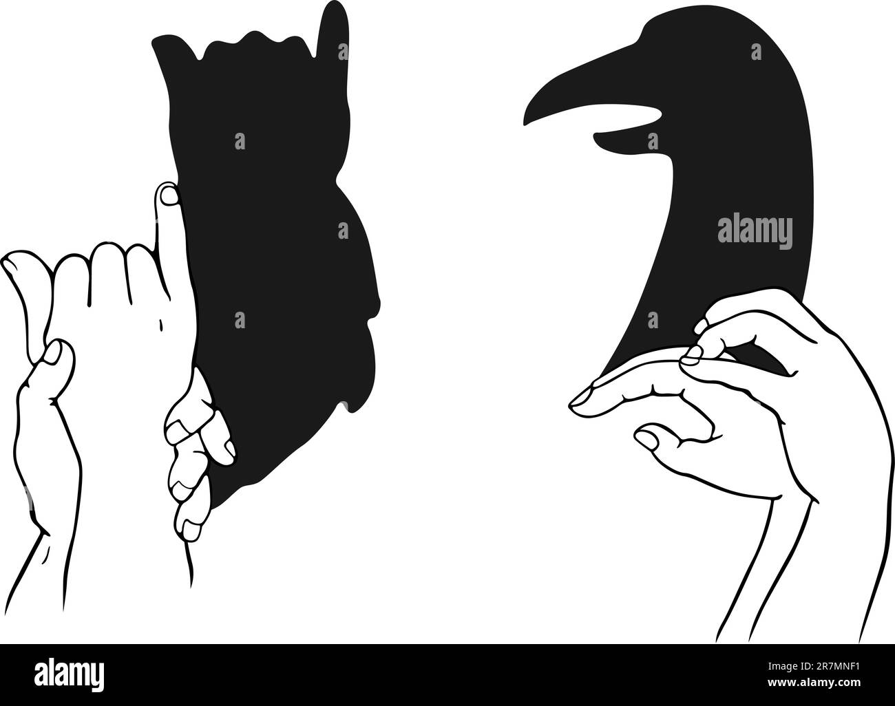 Figure per un gioco d'ombra su bianco Illustrazione Vettoriale