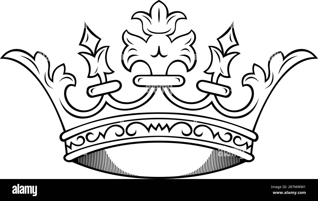 Crown isolato su bianco Illustrazione Vettoriale