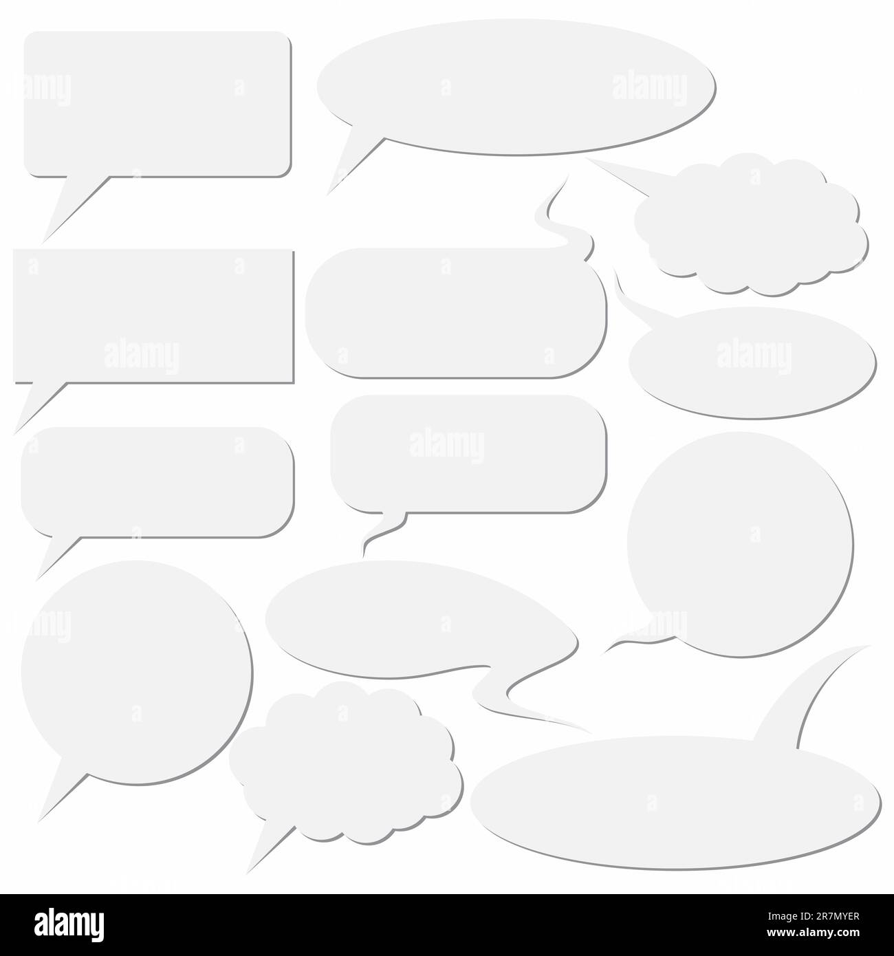 Set di finestre di dialogo su sfondo bianco. Illustrazione Vettoriale