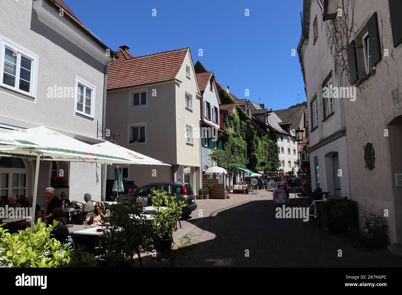 Centro città e strade laterali di Leutkirch im Allgau. Foto Stock