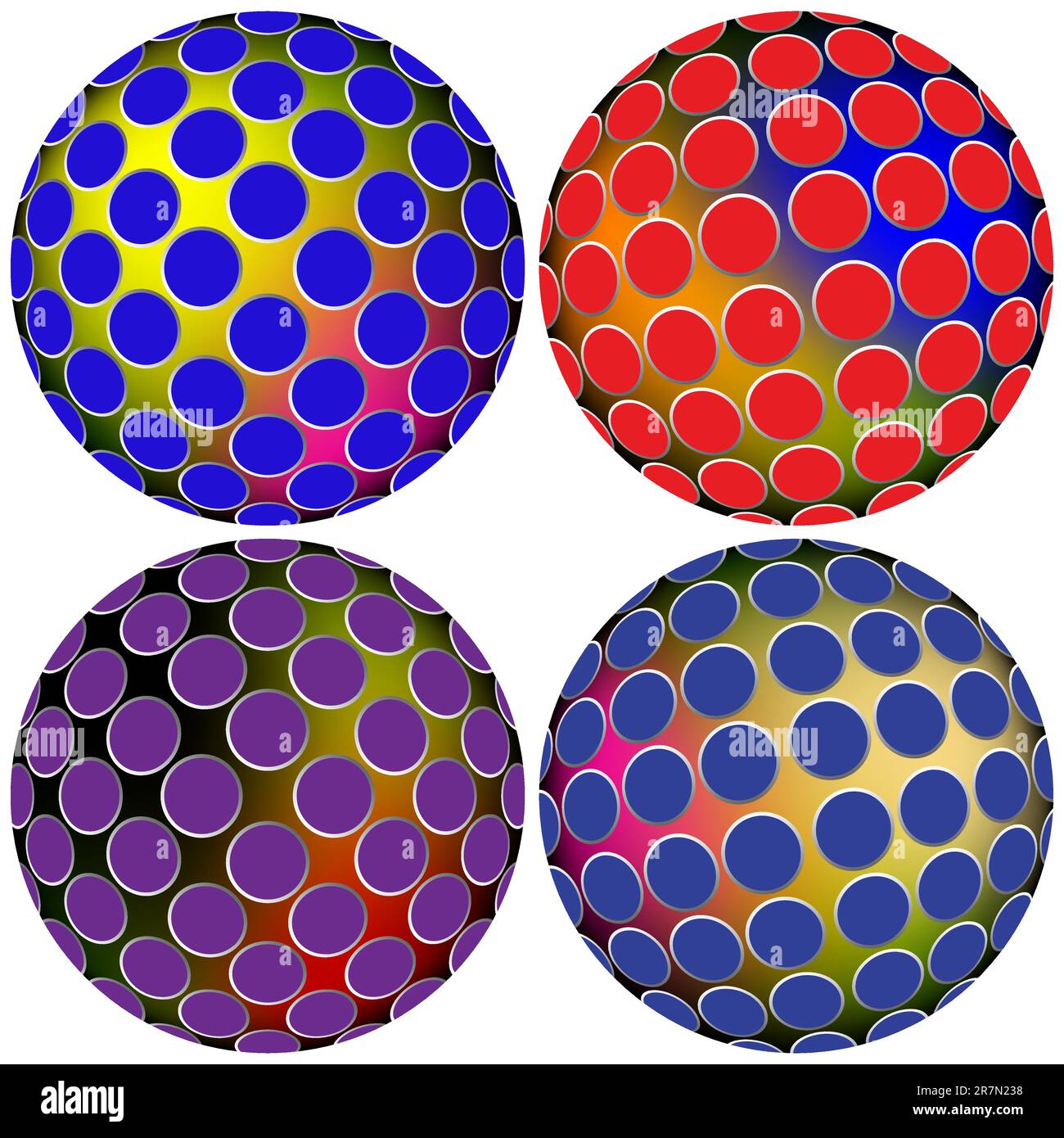 sfere colorate su sfondo bianco, illustrazione grafica vettoriale astratta Illustrazione Vettoriale
