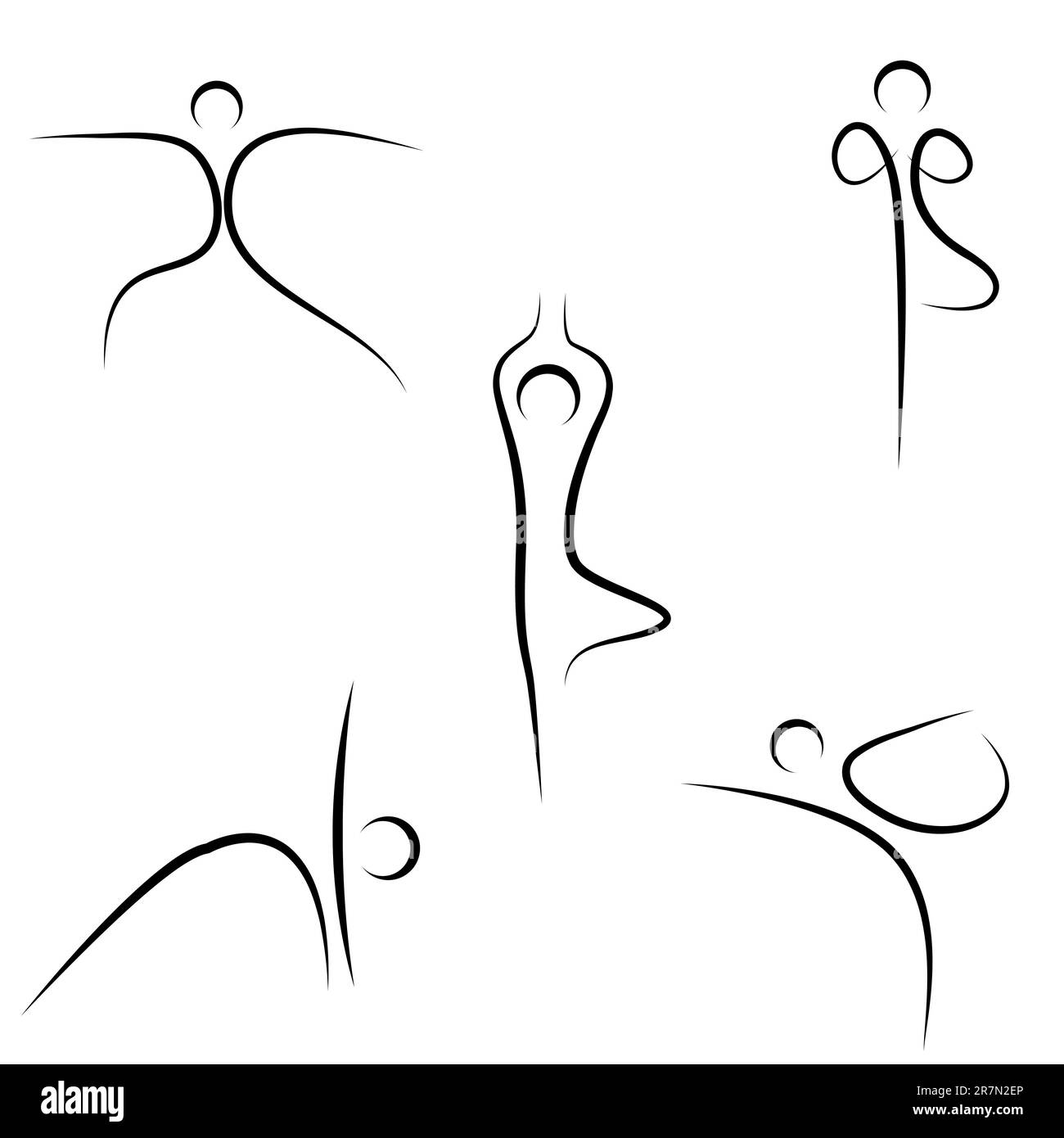 Illustrazione di yoga schizzo su sfondo bianco Illustrazione Vettoriale