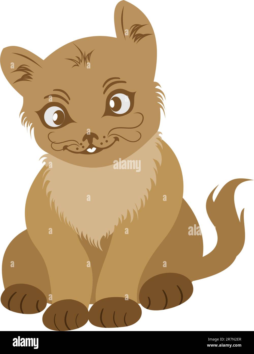 Illustrazione disegnata a mano gatto verticale isolato - vettore Illustrazione Vettoriale
