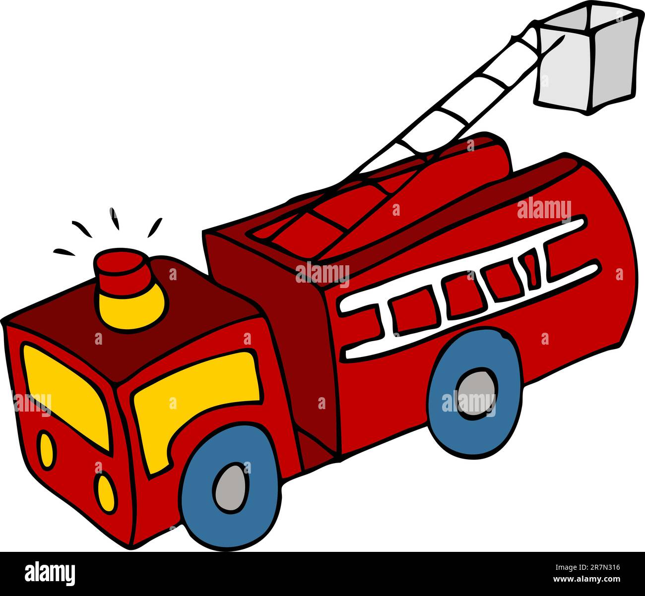Una immagine di un cartoon fire carrello motore. Illustrazione Vettoriale