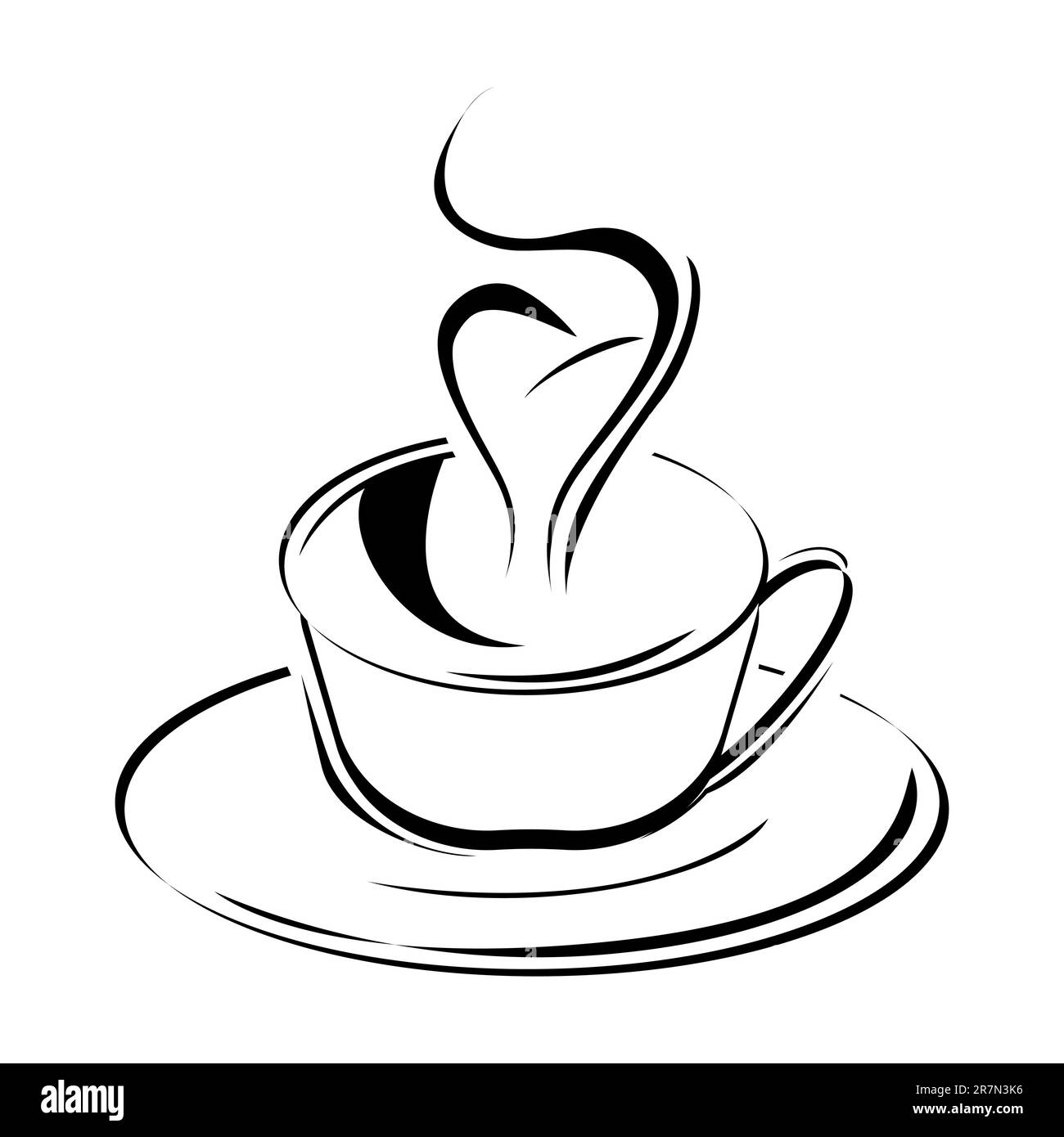 Illustrazione di sketchy tazza da caffè su sfondo isolato Illustrazione Vettoriale