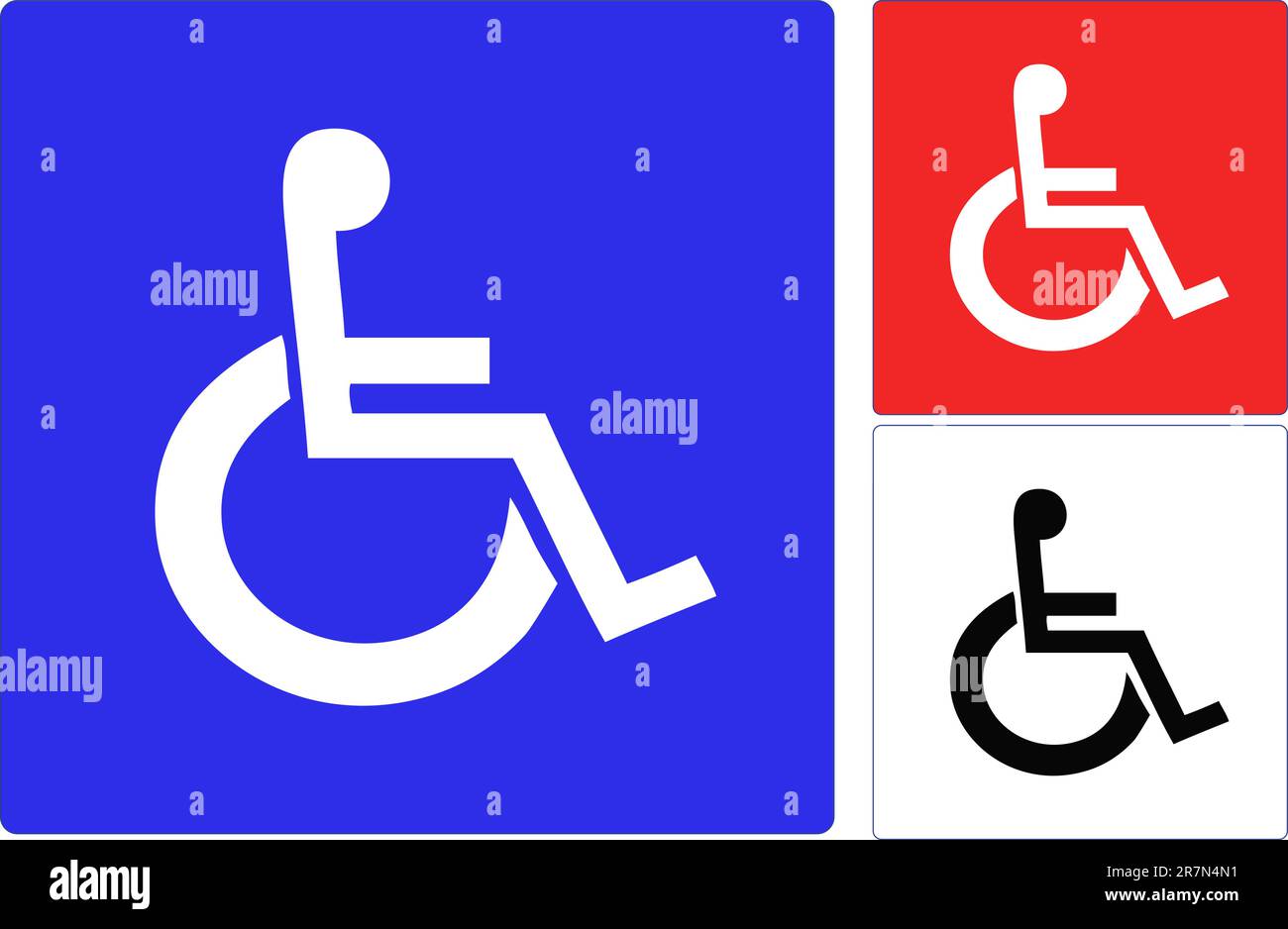 Cartello Segnaletico Blu Handicap - Dimensioni 21x21 Cm - Rettangolo Parcheggio Disabili
