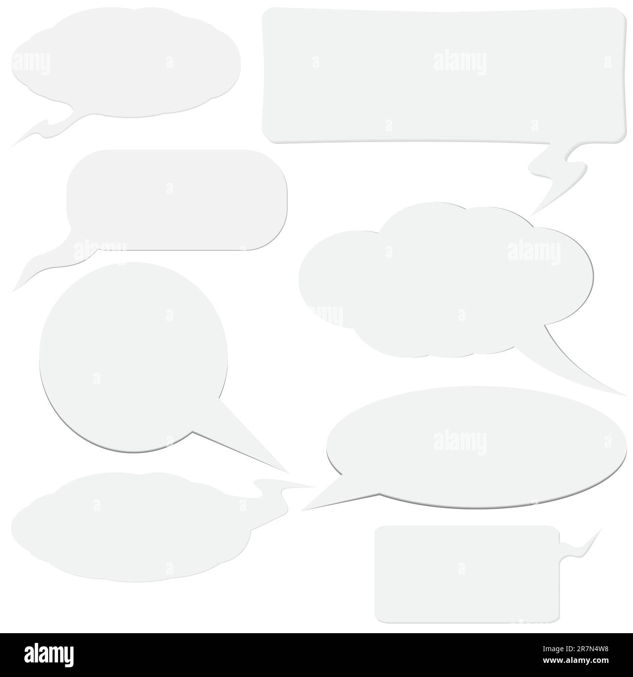 Caselle di dialogo su sfondo bianco Illustrazione Vettoriale