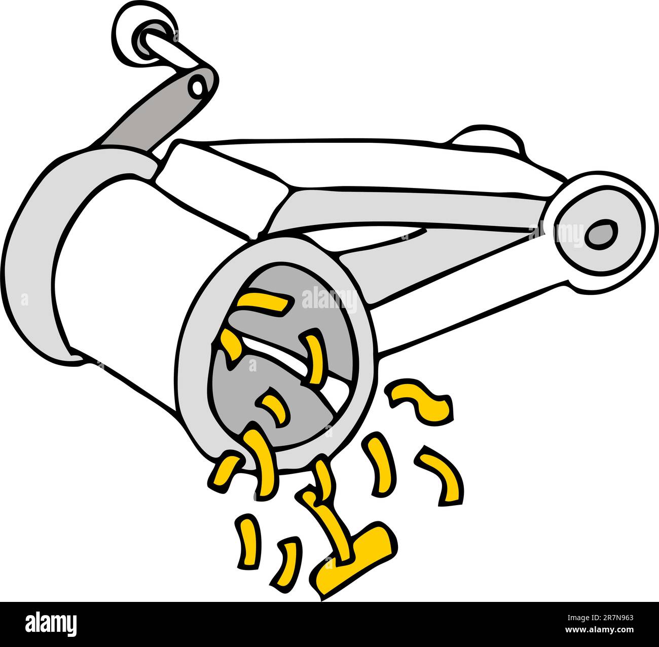 Una immagine di una grattugia. Illustrazione Vettoriale