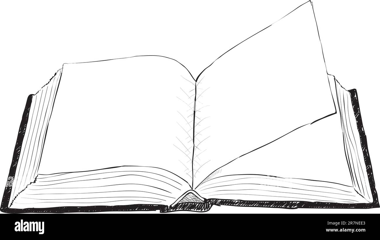 Un grande libro aperto - un'illustrazione vettoriale approssimativa Illustrazione Vettoriale