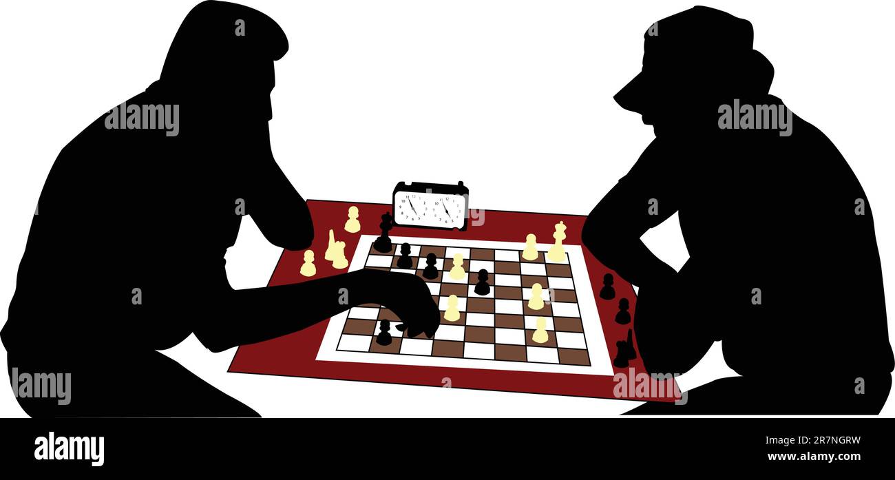 giocatori di scacchi - vettore Illustrazione Vettoriale