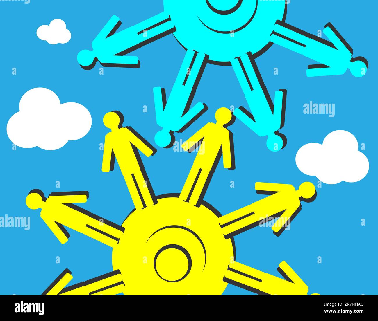 Art Vector People Cogs background, Human Resources Construction e People in Business Illustrations Illustrazione Vettoriale