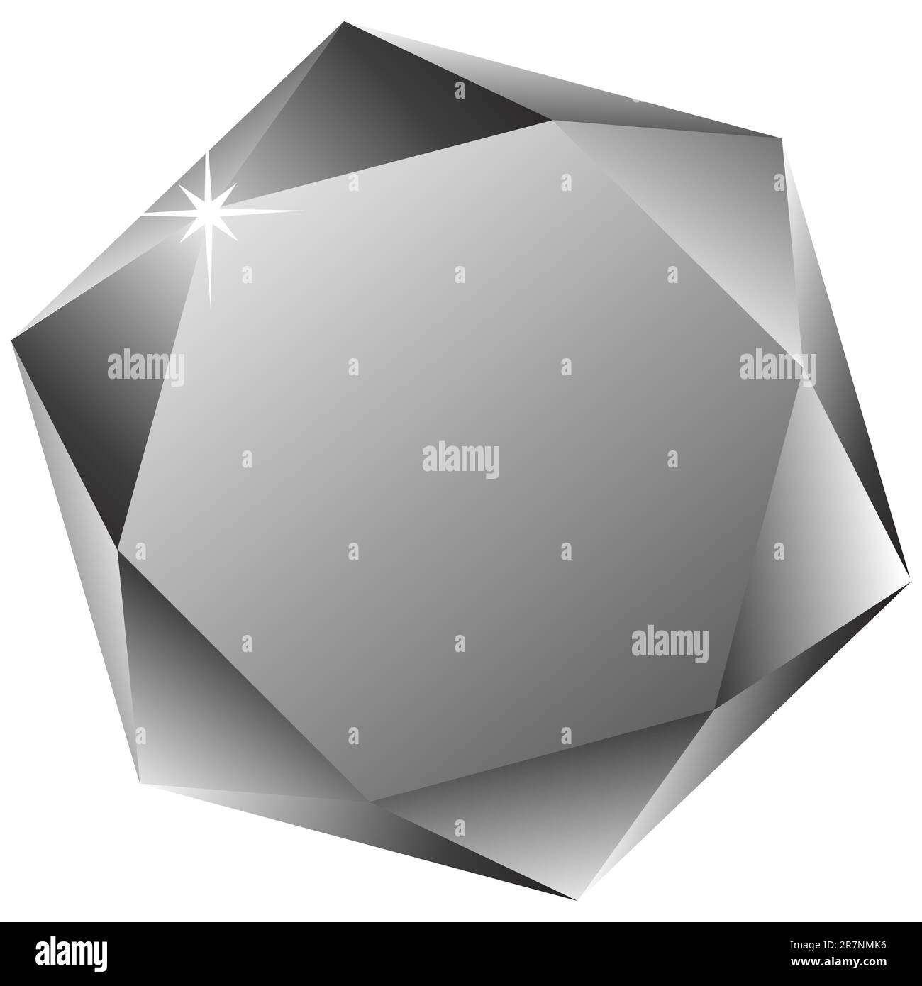 diamante esagonale su sfondo bianco, illustrazione grafica vettoriale astratta Illustrazione Vettoriale