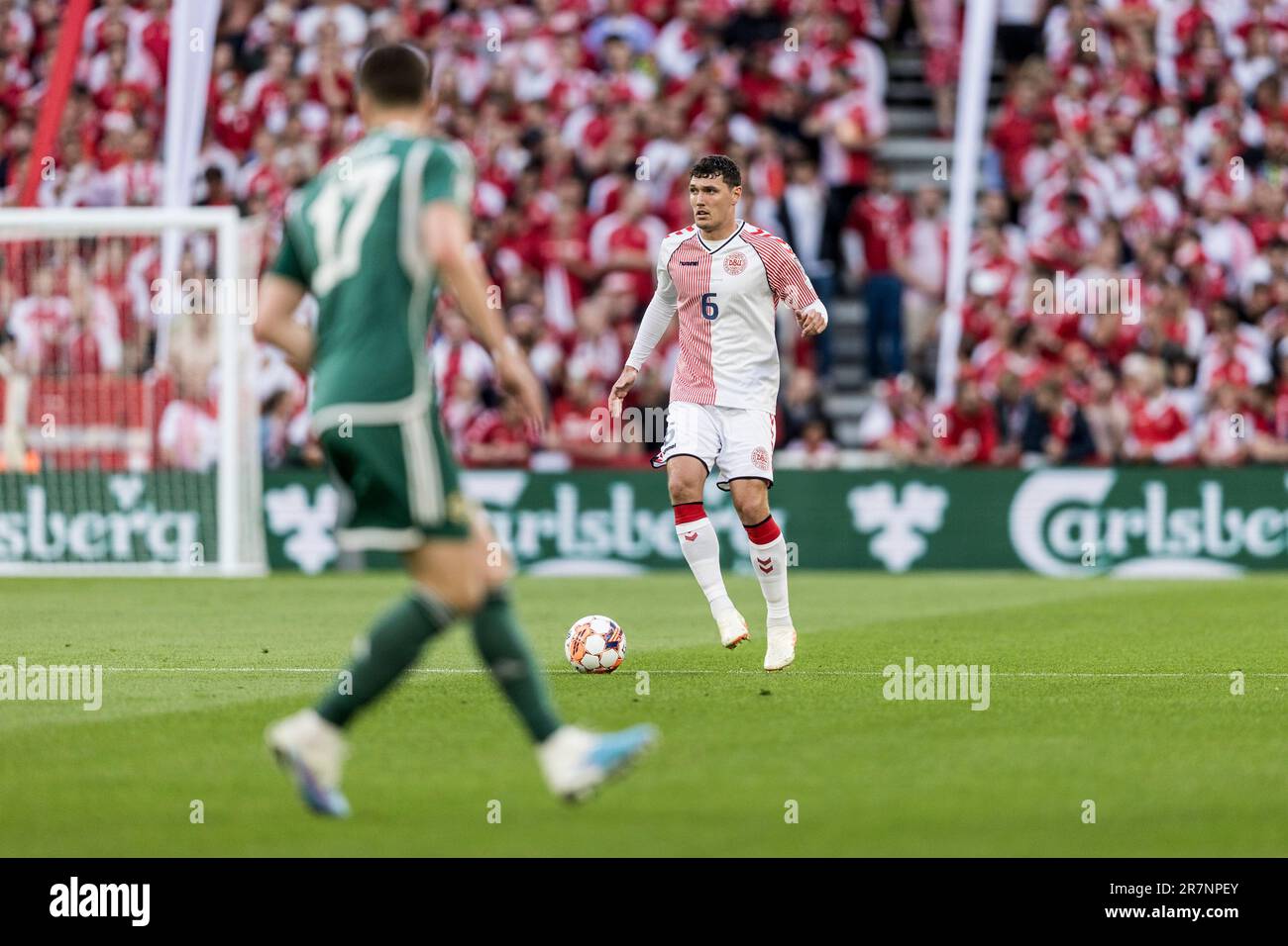 Copenaghen, Danimarca. 16th giugno, 2023. Andreas Christensen (6) di Danimarca visto durante la partita di qualificazione UEFA euro 2024 tra Danimarca e Irlanda del Nord a Parken a Copenaghen. (Photo Credit: Gonzales Photo/Alamy Live News Foto Stock