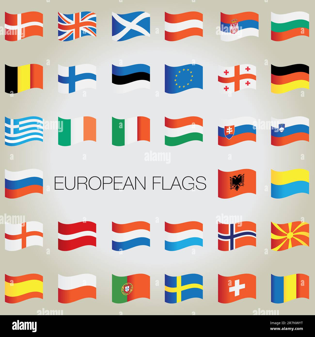 bandiere vettoriali dei paesi europei Illustrazione Vettoriale