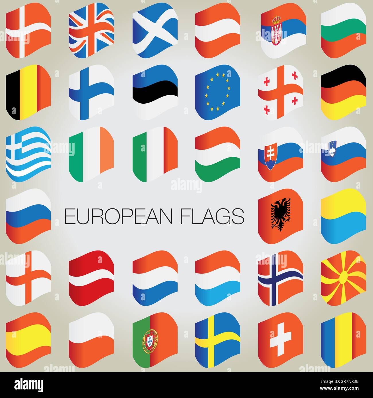 bandiere vettoriali dei paesi europei Illustrazione Vettoriale