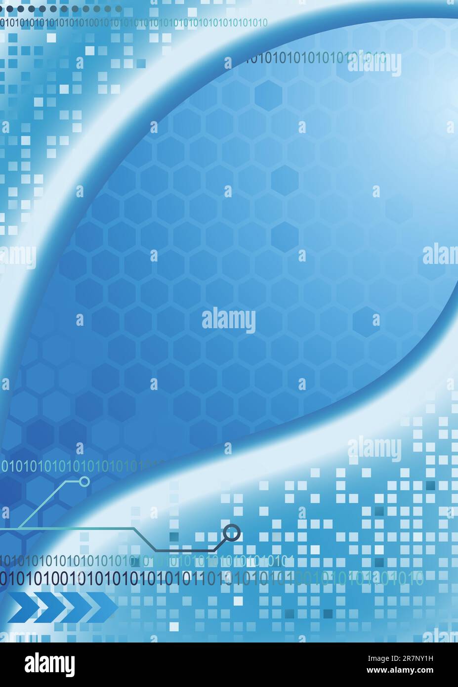 Immagine di sfondo digitale astratto in blu. Illustrazione Vettoriale