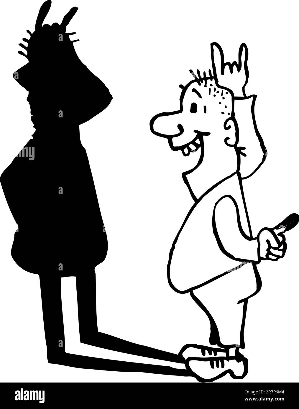 L uomo e la sua ombra Illustrazione Vettoriale