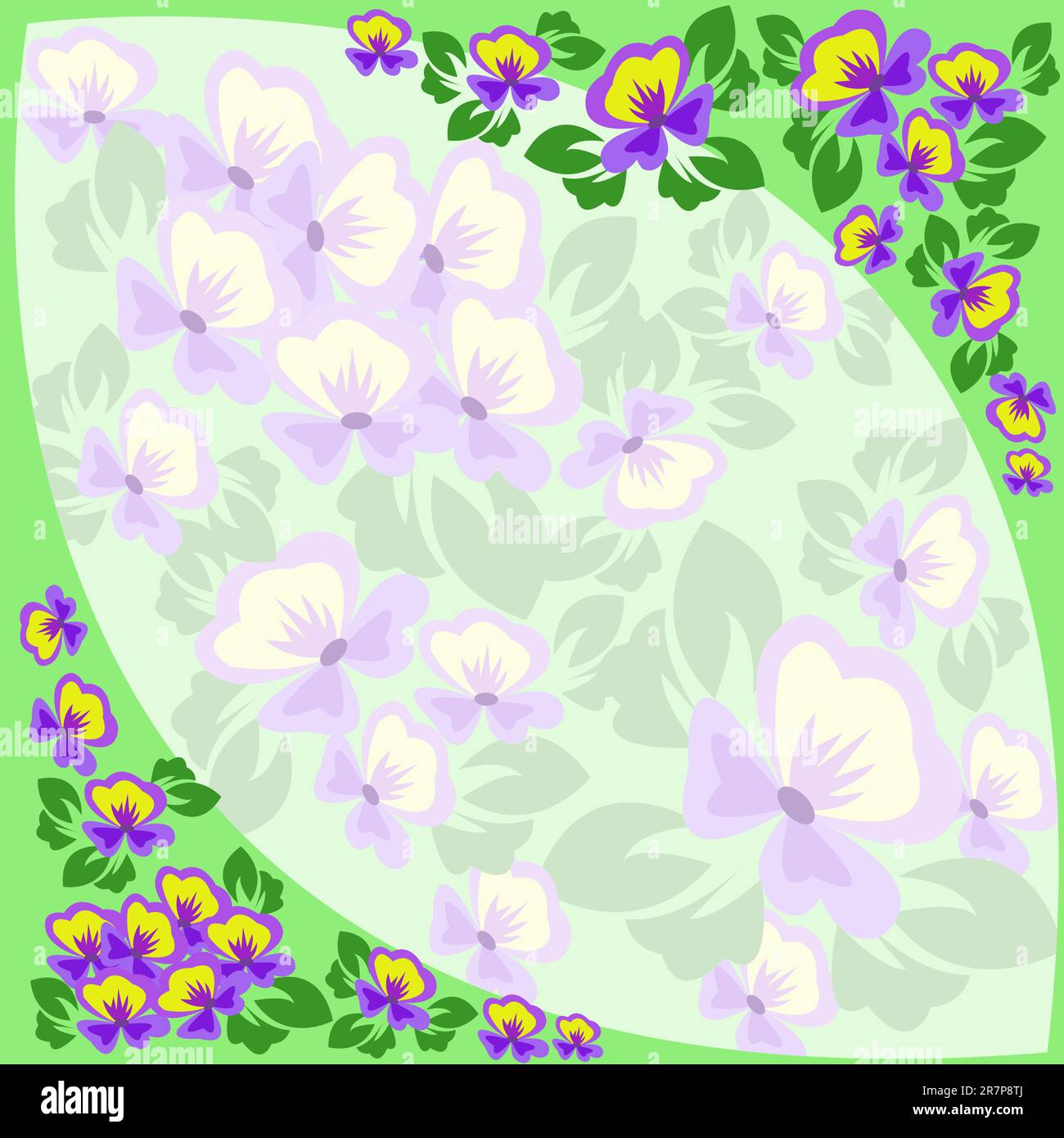 Bordo verde di viola con inserto pallido Illustrazione Vettoriale