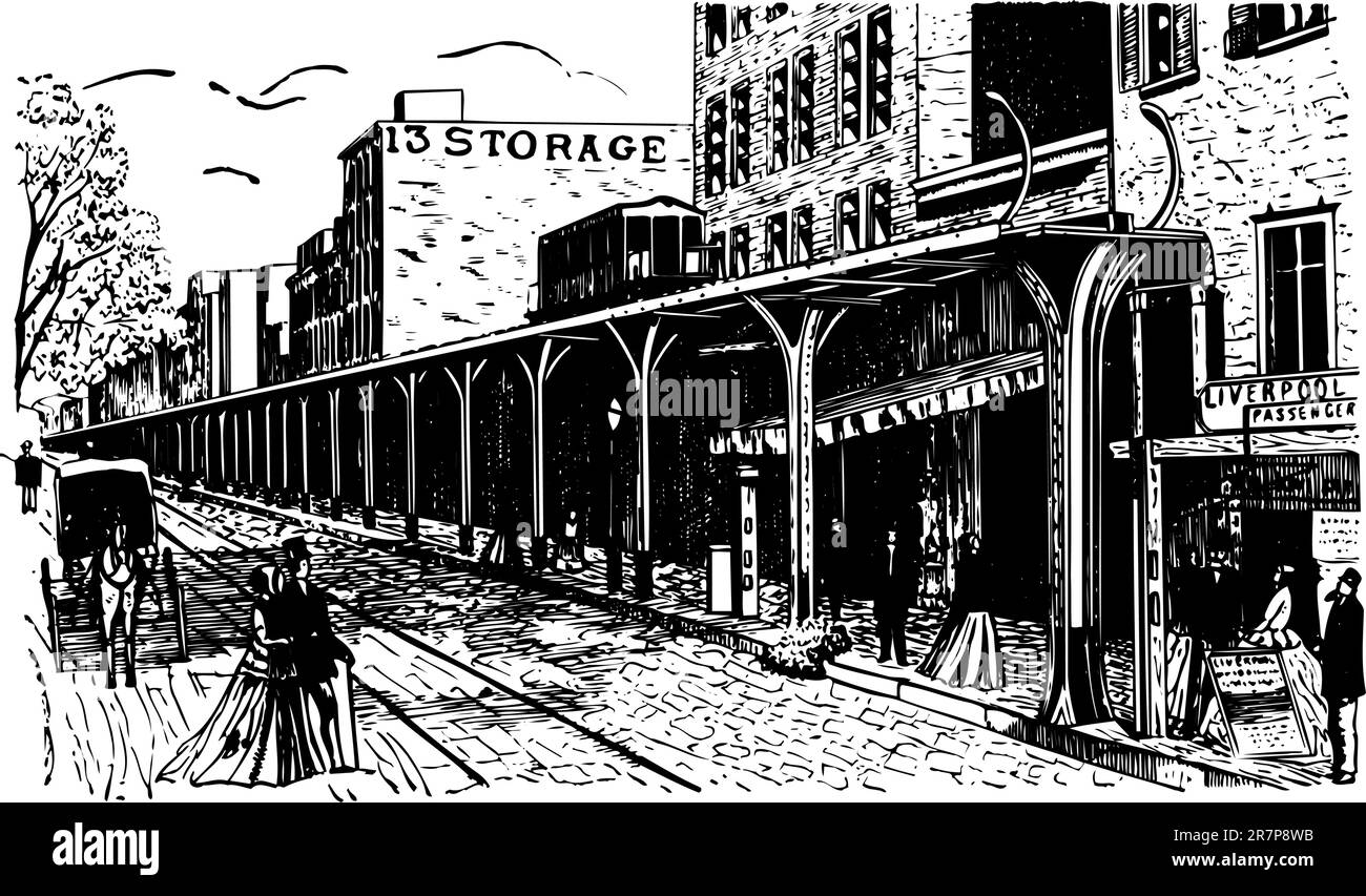 Strada di città vecchia Illustrazione Vettoriale