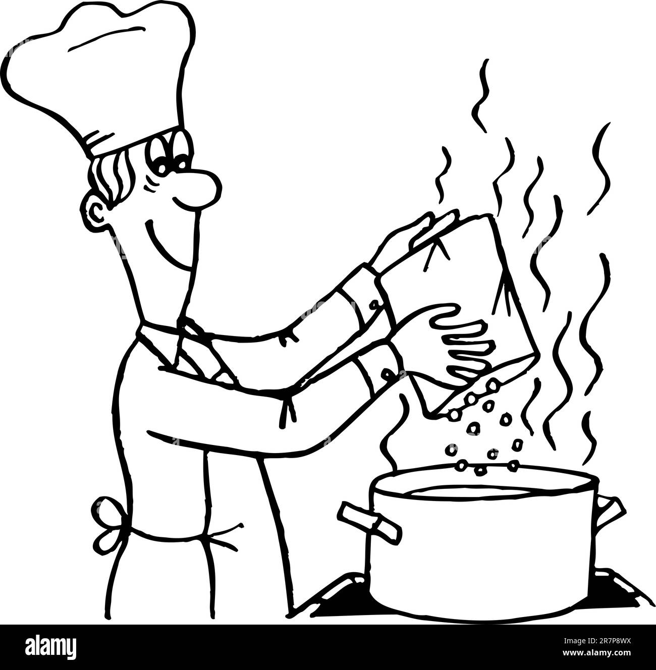 Uomo in cucina Illustrazione Vettoriale