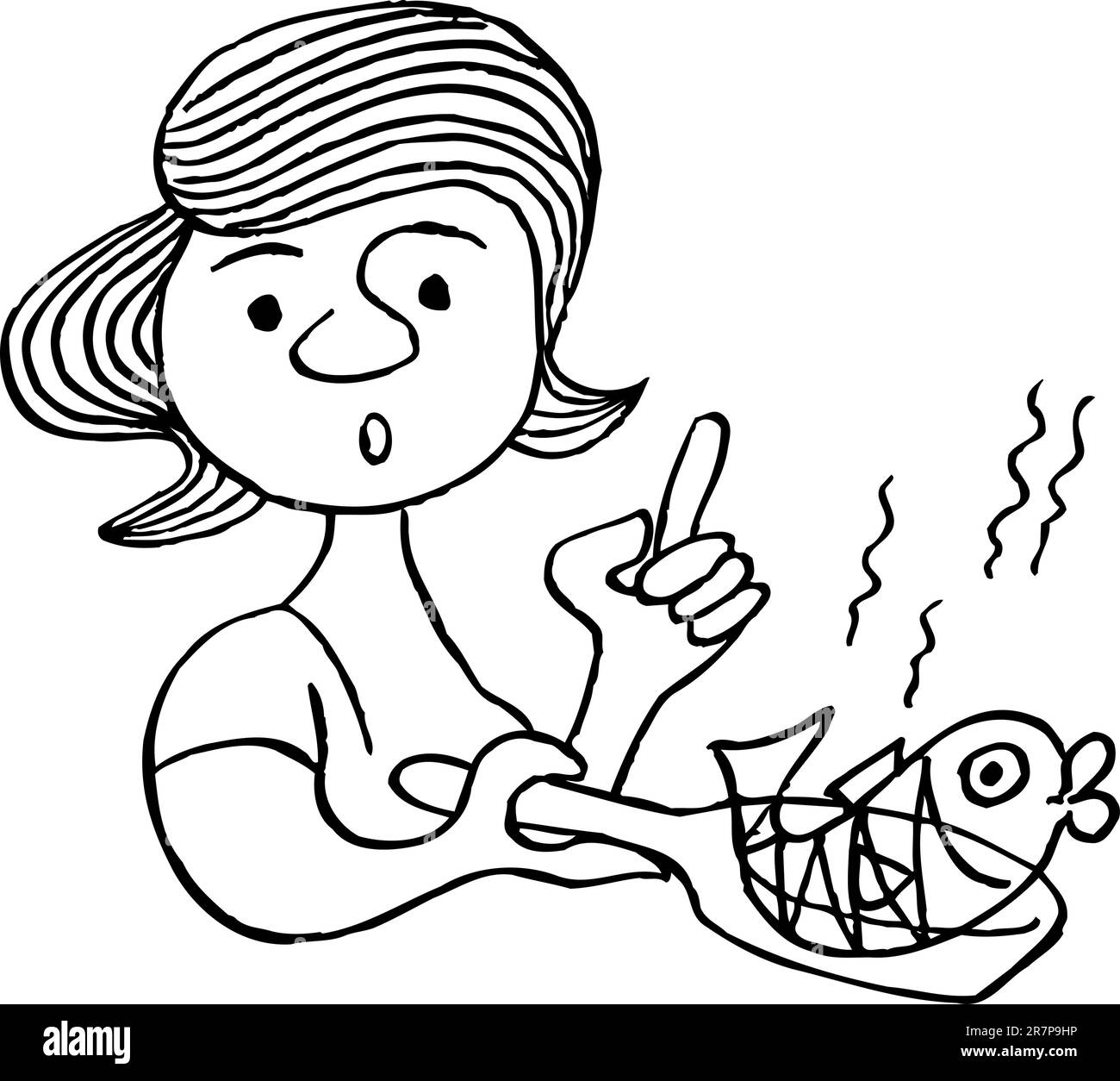 La donna la preparazione di alimenti Illustrazione Vettoriale