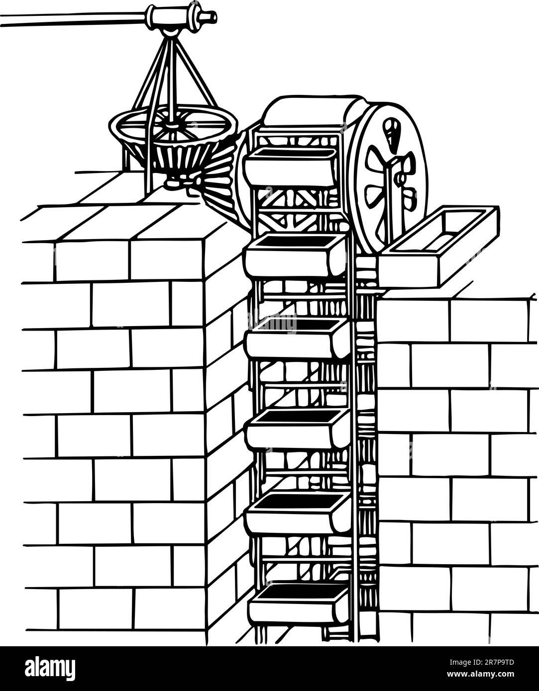 Vecchio mulino ad acqua Illustrazione Vettoriale
