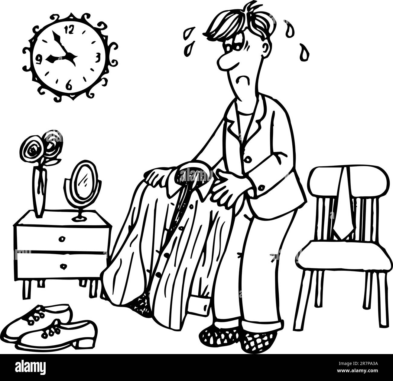 L'uomo è in ritardo Illustrazione Vettoriale