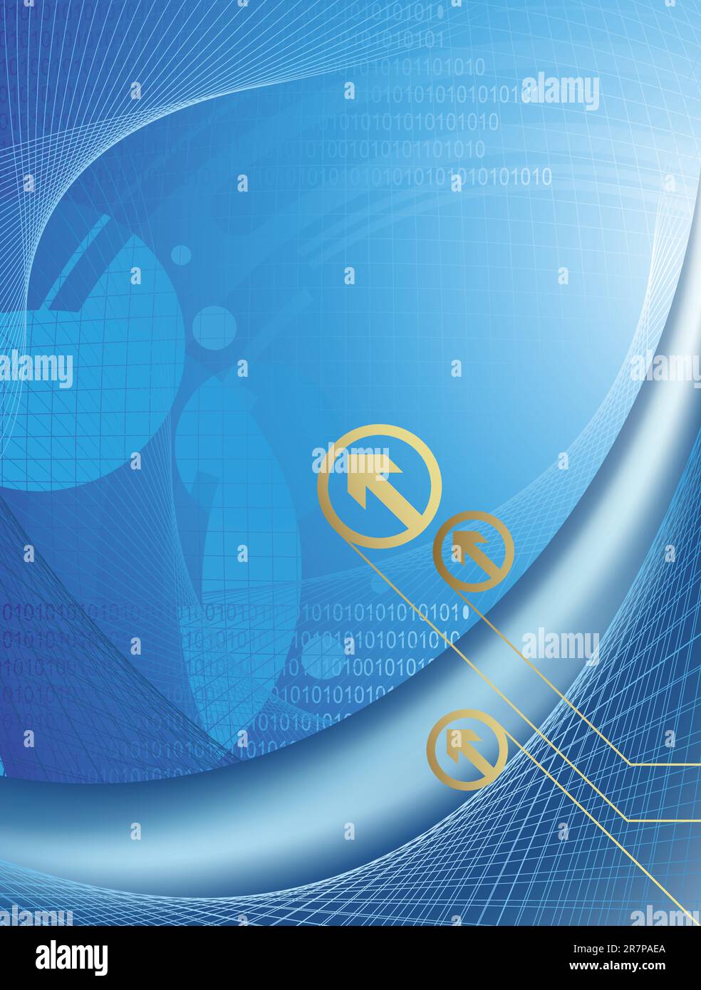 Immagine di sfondo digitale blu astratto. Illustrazione Vettoriale